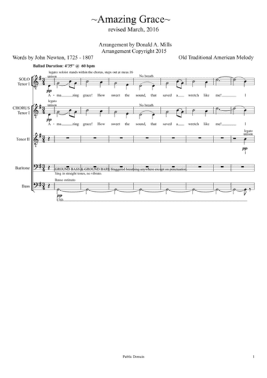 Amazing Grace (arr. Donald A. Mills)