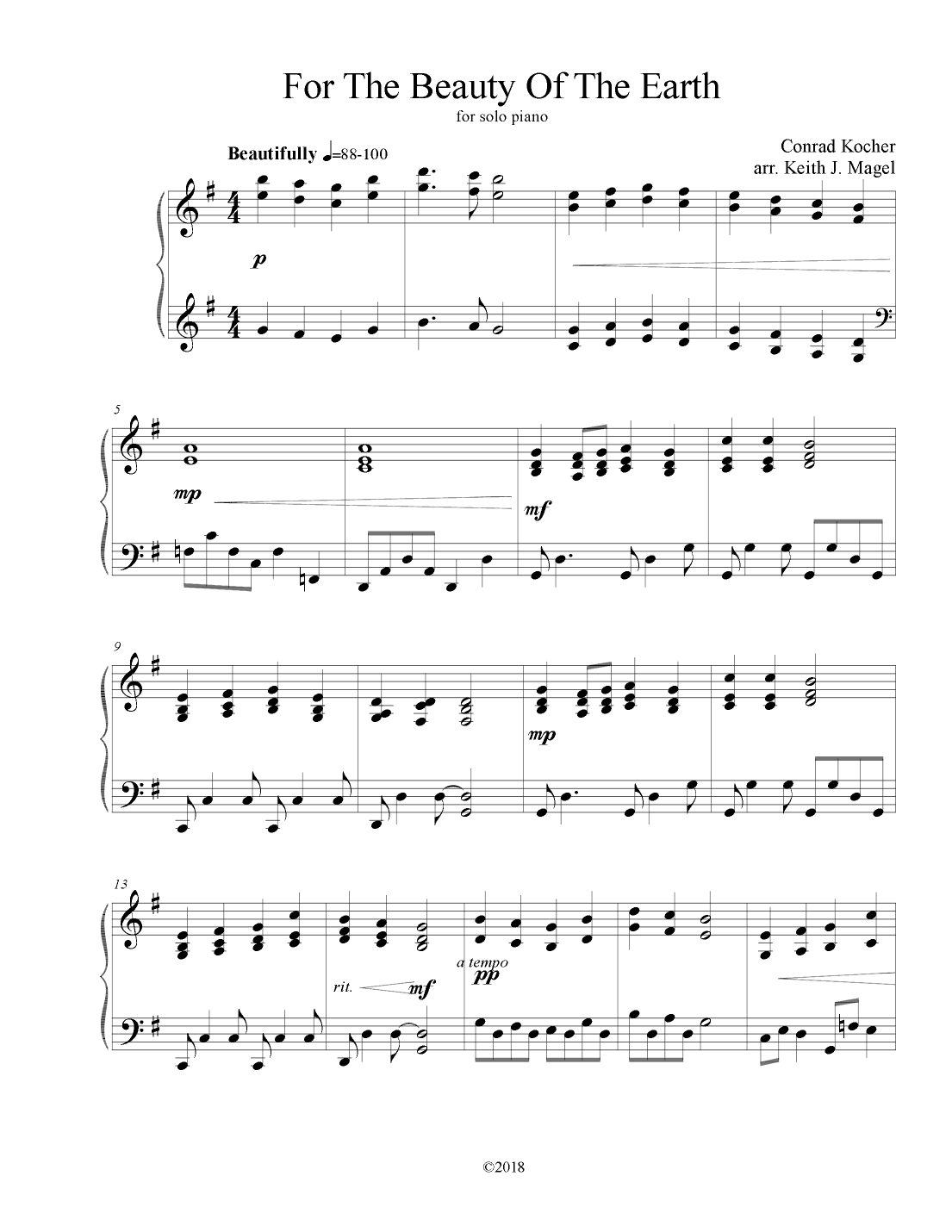 For The Beauty Of The Earth II (arr. Keith James)
