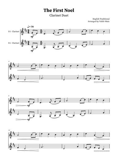 The First Noel - Clarinet Duet (arr. Valdir Maia)