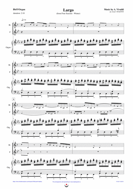 Four Seasons - Winter (Largo) (arr. Josef STASTNY)