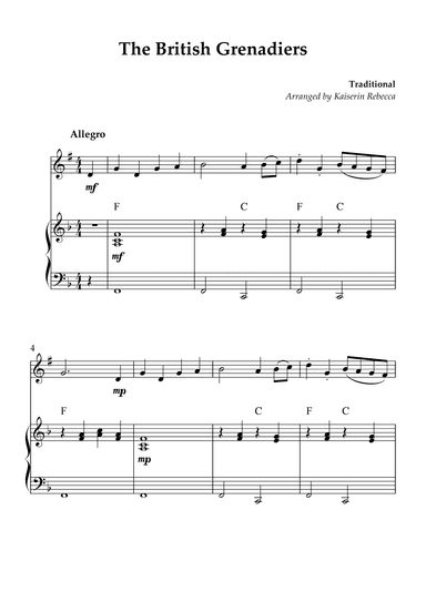 The British Grenadiers (arr. Kaiserin Rebecca)