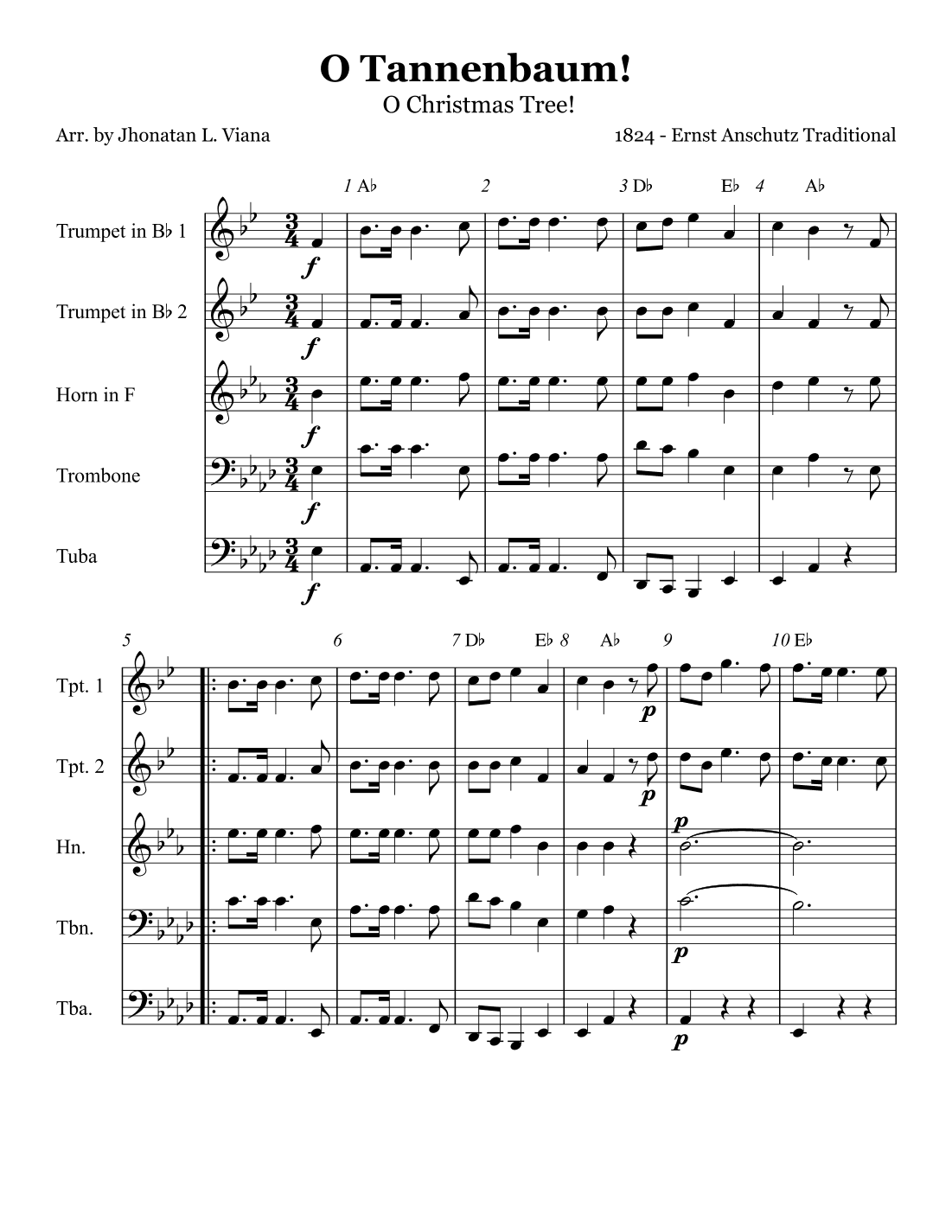 Oh! Tannenbaum! (Oh! Christmas Tree!) (arr. Jhonatan Lucio Viana)