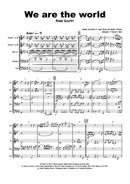 We Are The World (arr. Thomas H. Graf)
