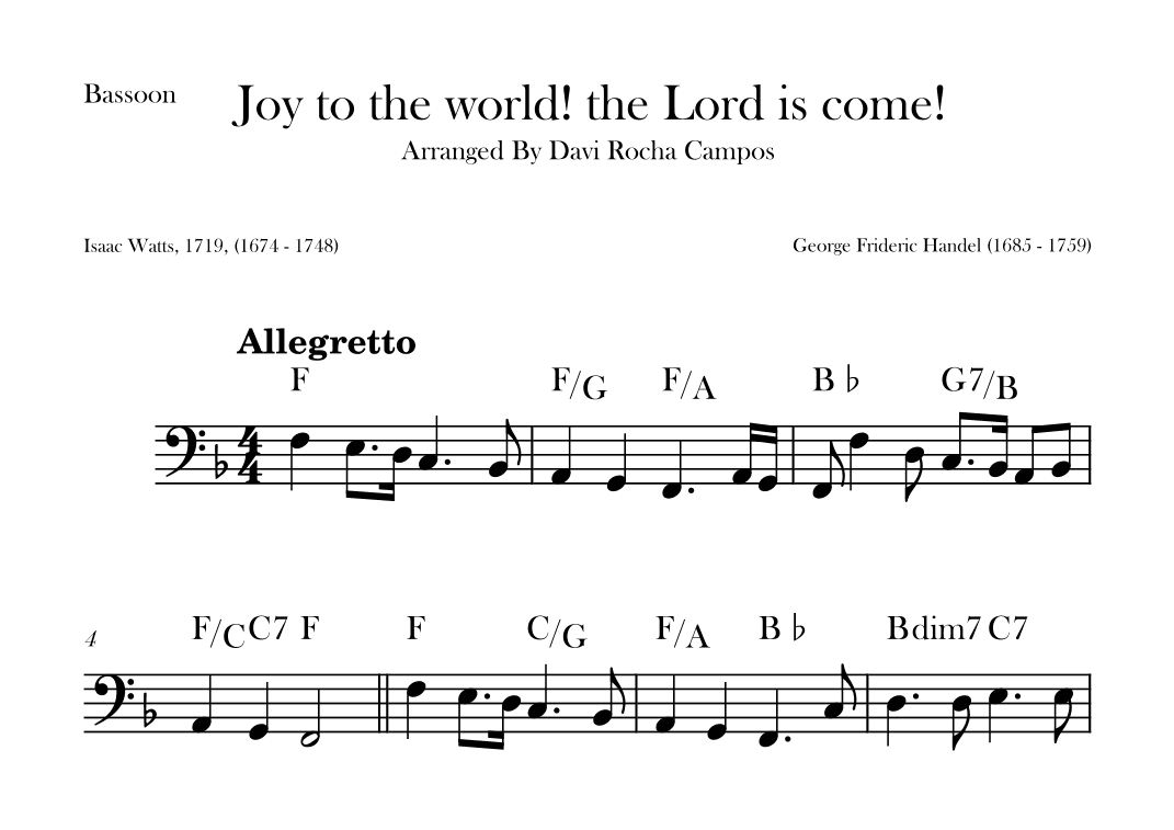 Joy to the world! the Lord is come! (arr. Davi Rocha Campos)