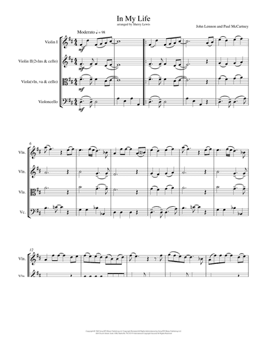 In My Life (arr. Sherry Lewis)