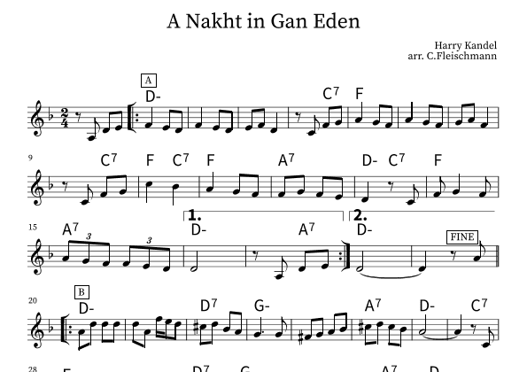 A Nakht In Gan Eden (arr. Christoph Fleischmann)
