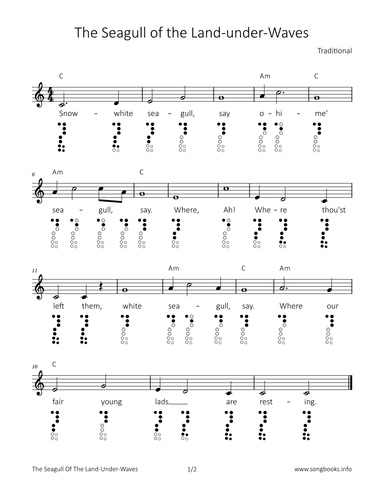 The Seagull of the Land-under-Waves (arr. songbooks.info)