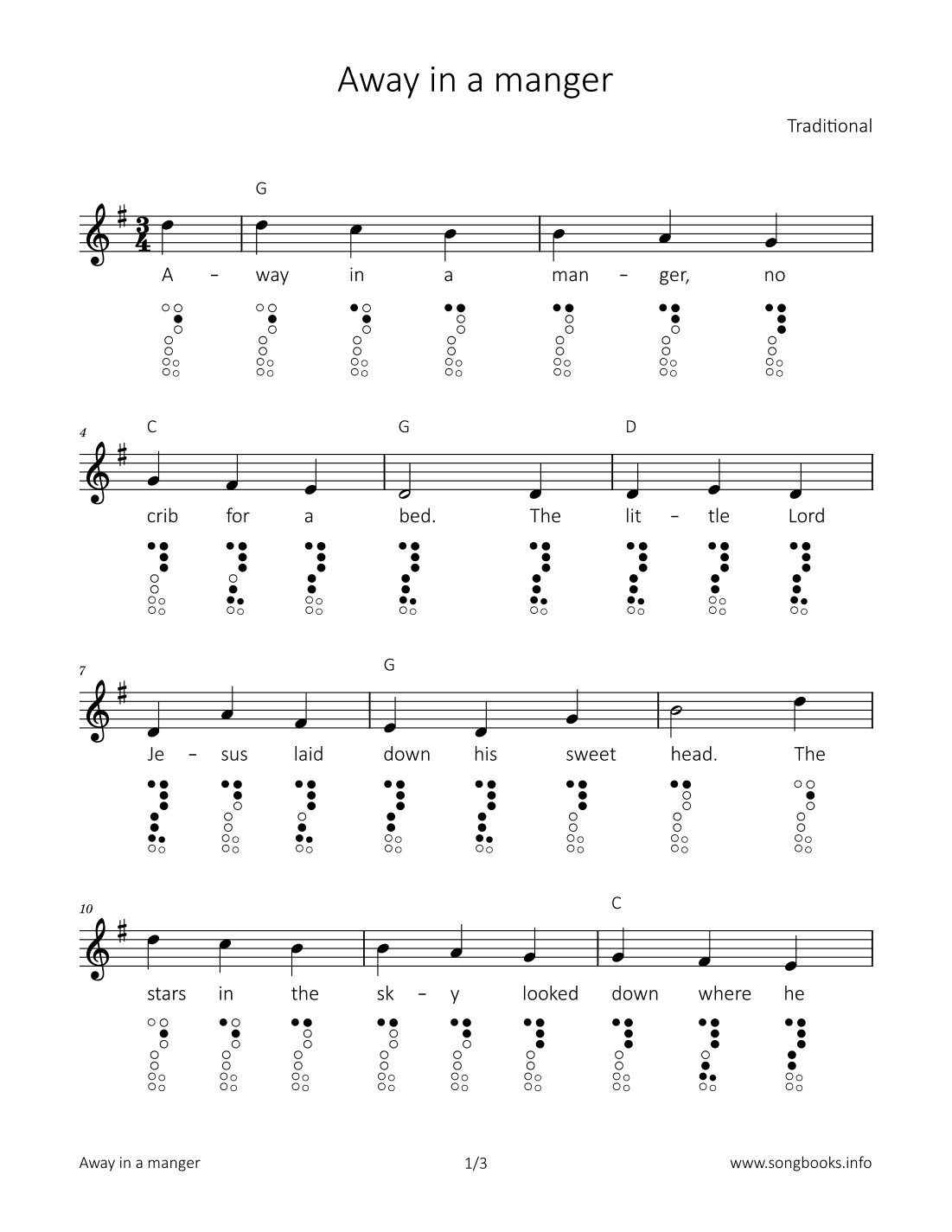 Away in a manger (arr. songbooks.info)
