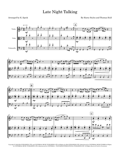 Late Night Talking (arr. K. Speck)