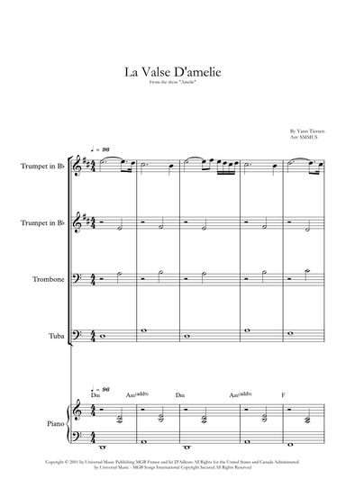 La Valse D'amelie (arr. SMMUS)