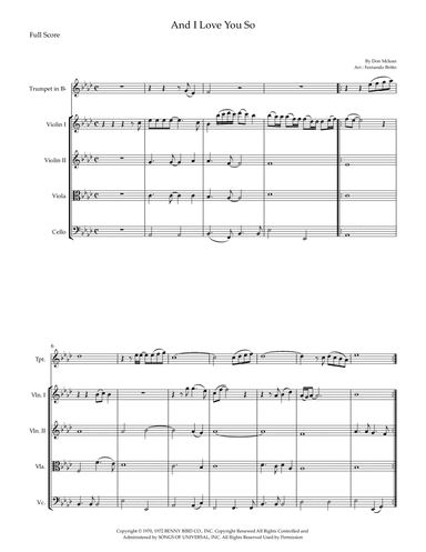 And I Love You So (arr. Fernando Britto)