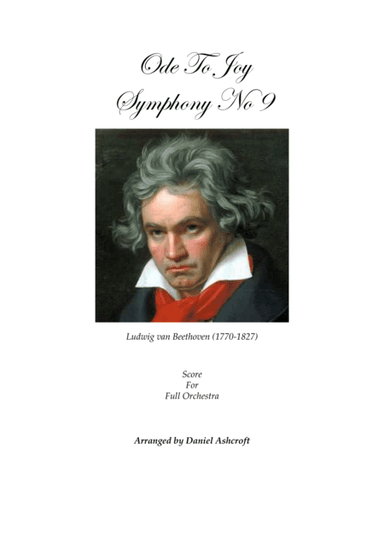Beethoven's Ode To Joy - Score Only (arr. Daniel Ashcroft)