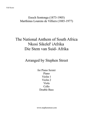The National Anthem of South Africa, Nkosi Sikelel' iAfrika (Piano Sextet) (arr. Stephen Street)