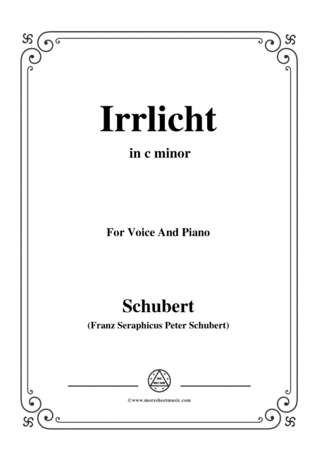 Schubert-Irrlicht,from 'Winterreise',Op.89(D.911) No.9,in c minor,for Voice&Piano (arr. MSM)