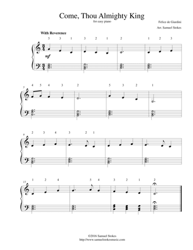 Come, Thou Almighty King - for easy piano (arr. Samuel Stokes)
