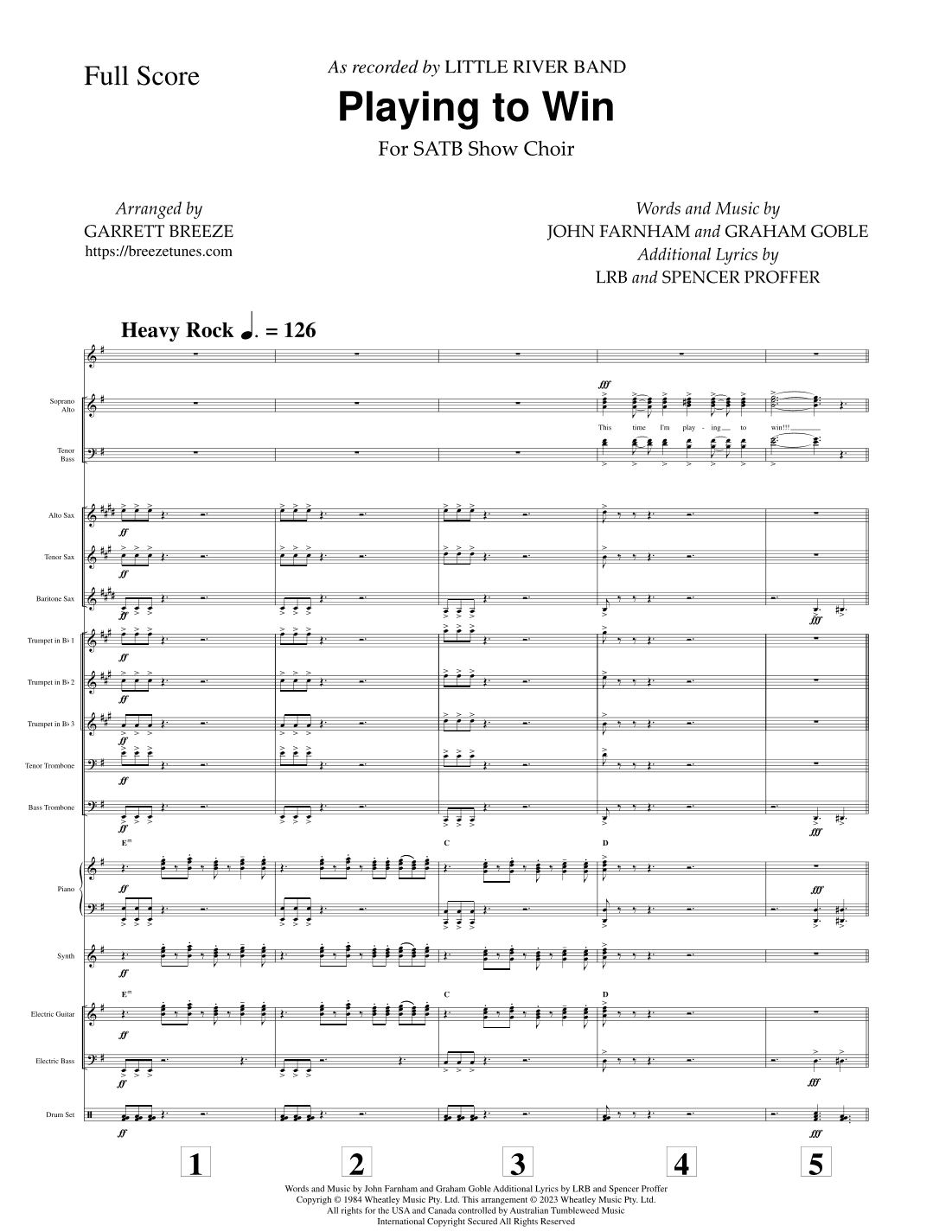 Playing To Win (arr. Garrett Breeze)