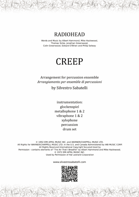 Creep (arr. Silvestro Sabatelli)