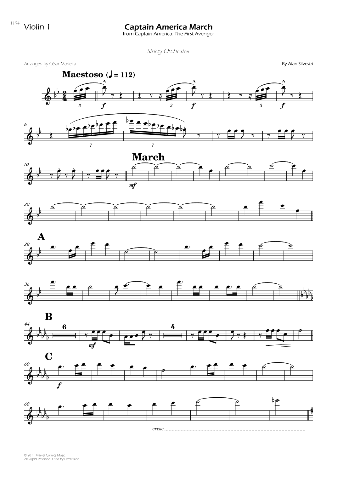 Captain America March (arr. César Madeira)
