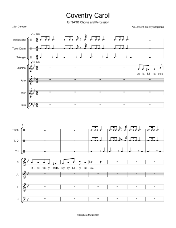 Coventry Carol (arr. Joseph Gentry Stephens)