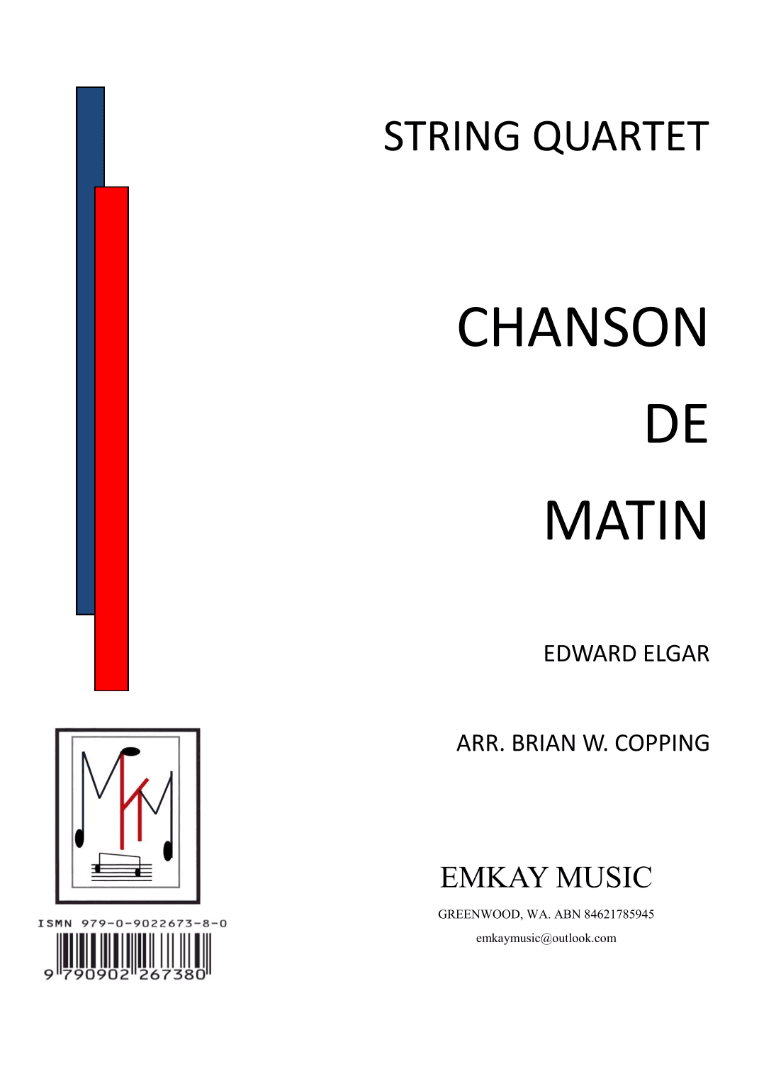 CHANSON DE MATIN – STRING QUARTET (arr. BRIAN W. COPPING)