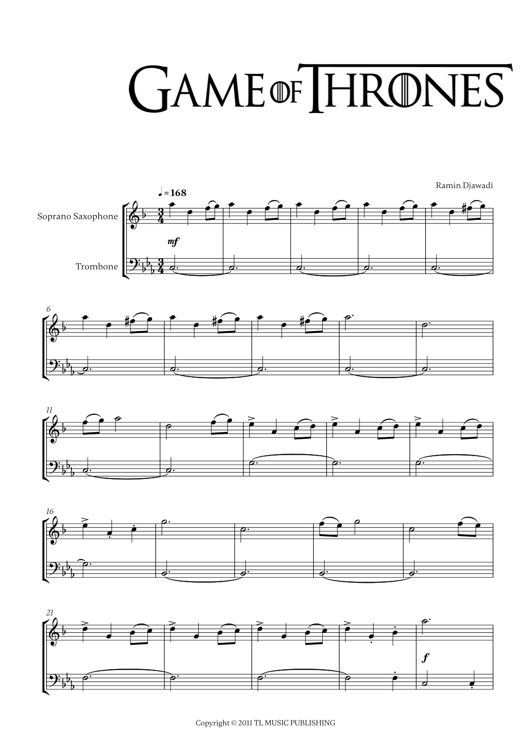 Game Of Thrones (arr. Cadenza Editions)