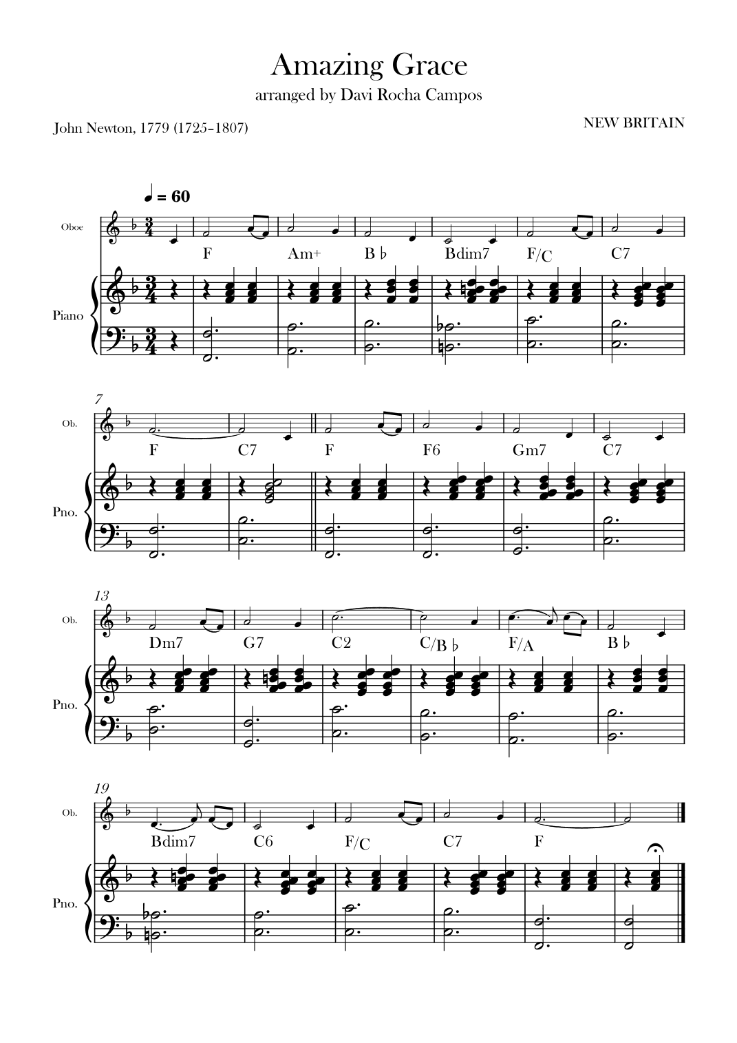 Amazing Grace (arr. Davi Rocha Campos)