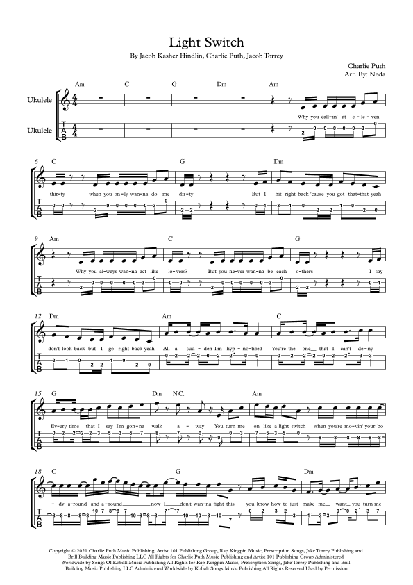 Light Switch (arr. Arr. Neda)