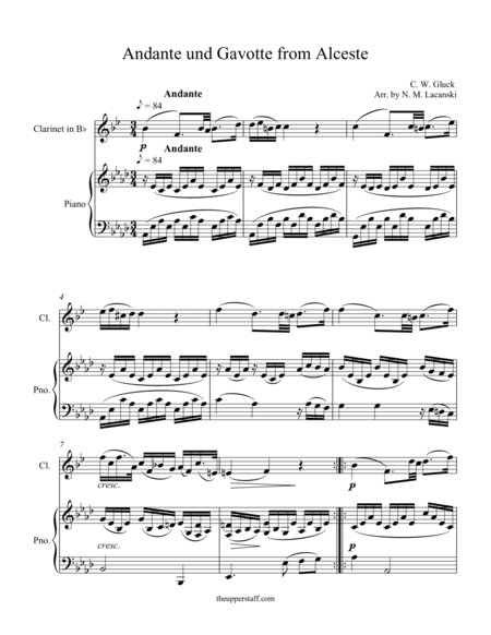 Andante and Gavotte from Alceste (arr. Nick Lacanski)