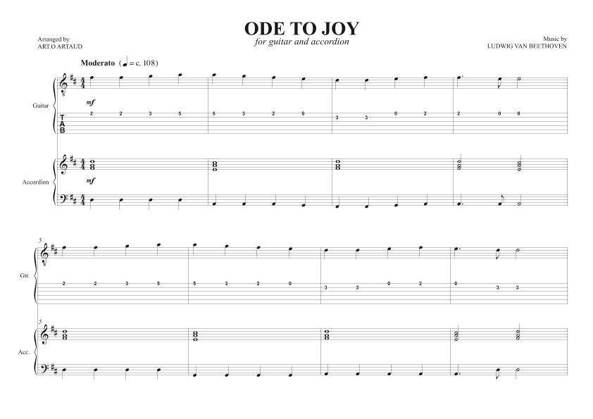Ode to Joy (arr. Art.o Artaud)