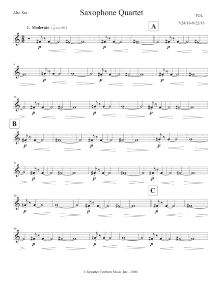 Saxophone Quartet (2016) alto part