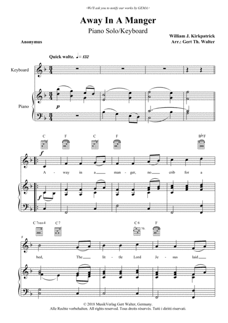 Away In A Manger (2nd. version) (arr. Gert Th. Walter)