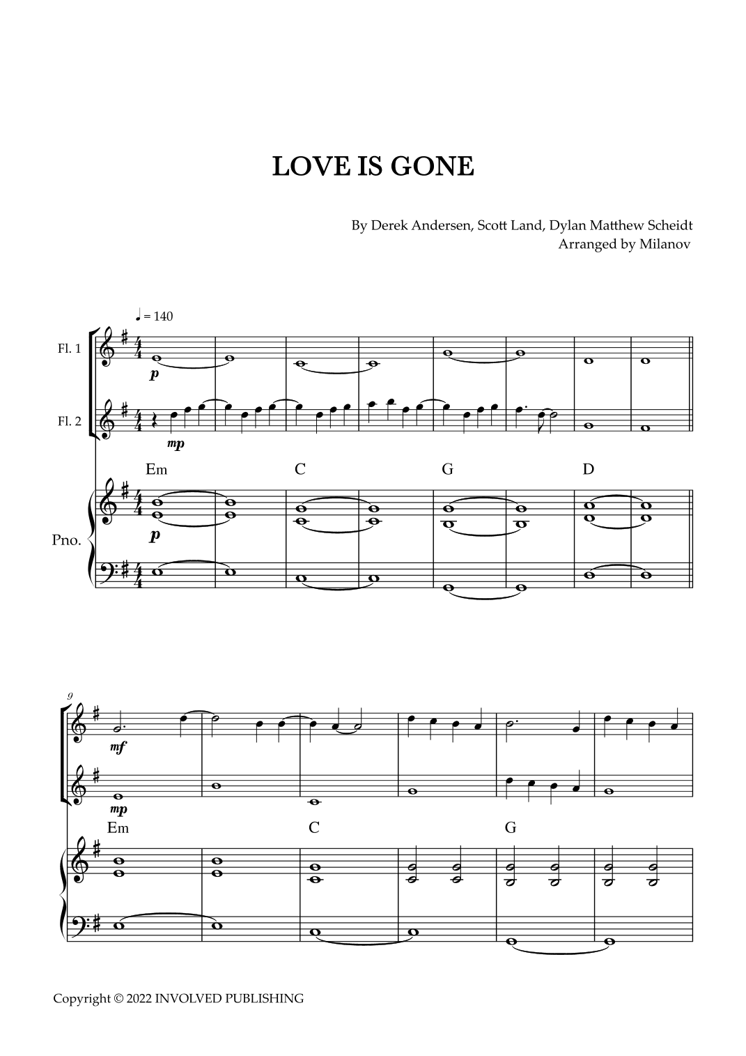 Love Is Gone (arr. Milanov)