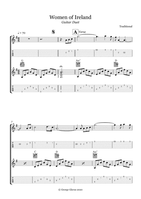 Women of Ireland - Guitar Duet (arr. Gio Glavas)