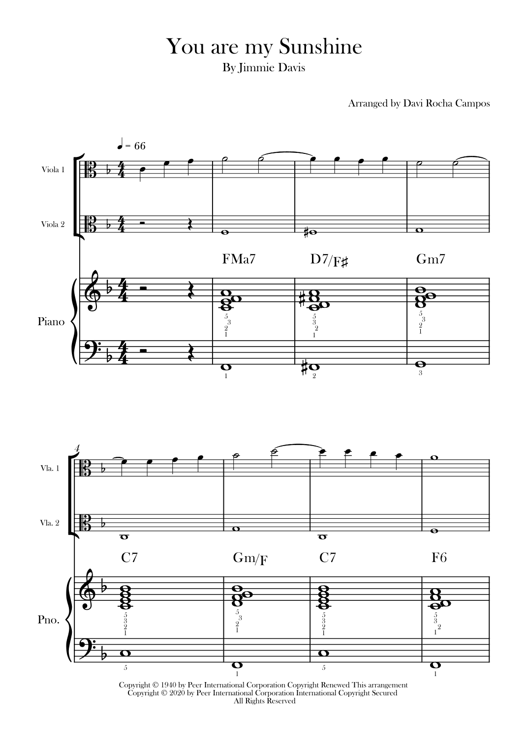 You Are My Sunshine (arr. Davi Rocha Campos)