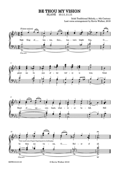 "Slane" Hymn Tune Last Verse Arrangement (Eb) (arr. Kevin Walker)