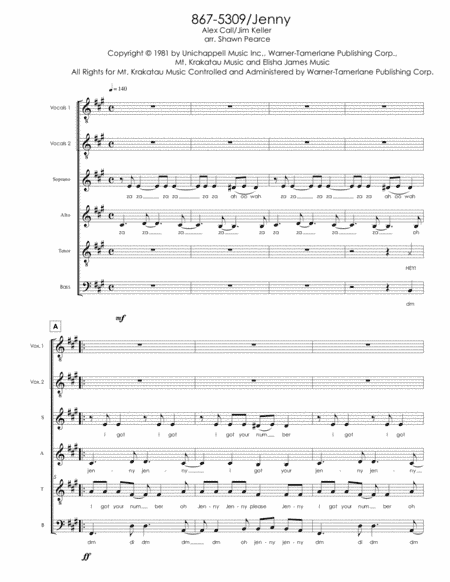 867-5309/jenny (arr. Shawn Pearce)