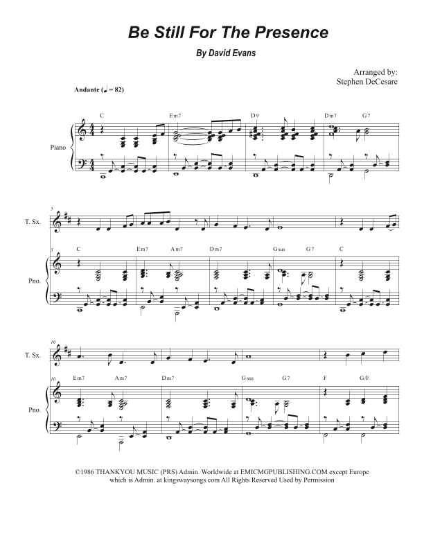 Be Still For The Presence (arr. Stephen DeCesare)