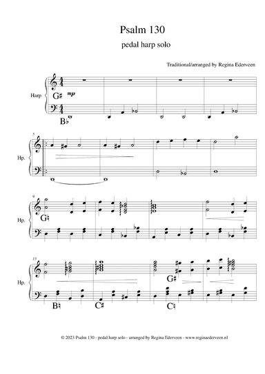 Psalm 130 - pedal harp solo