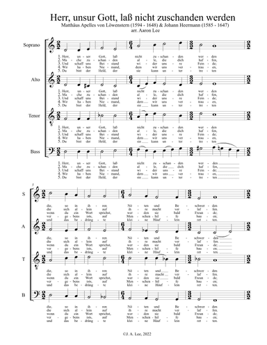 Herr unser Gott, Lass nicht zuschanden werden (SATB, a cappella)