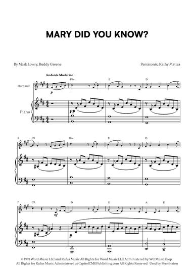 Mary, Did You Know? (arr. Cadenza Editions)