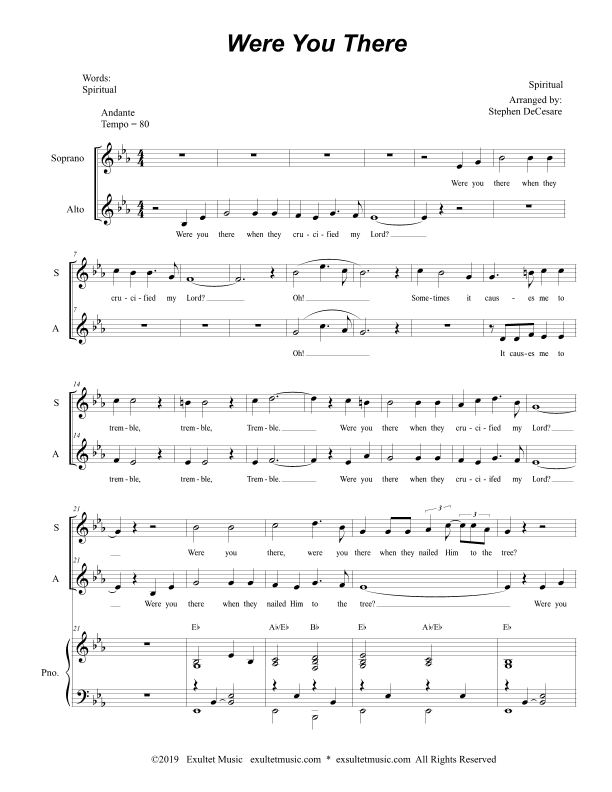 Were You There (Duet for Soprano and Alto Solo) (arr. Stephen DeCesare)