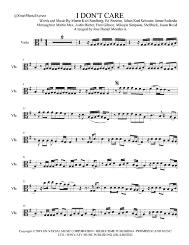I Don't Care (arr. Jose Daniel Morales A.)