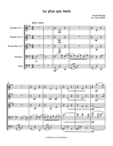 La plus que lente (arr. Justin Miller)