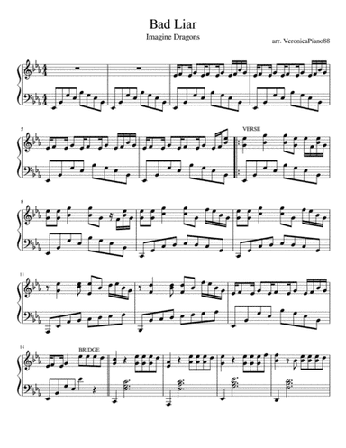 Bad Liar (arr. VeronicaPiano88)