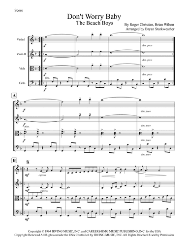 Don't Worry Baby (arr. Bryan Starkweather)
