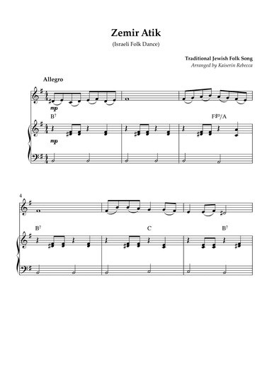 Zemir Atik (Israeli Folk Dance) (arr. Kaiserin Rebecca)