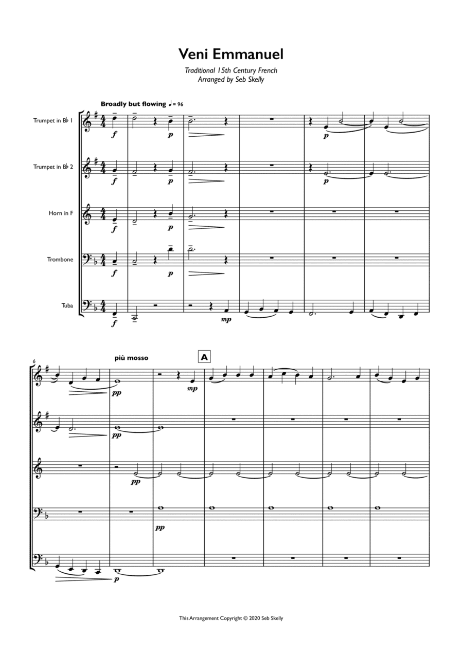 O Come Emmanuel for Brass Quintet (arr. Seb Skelly)