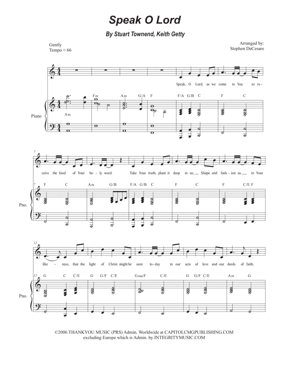 Speak O Lord (arr. Stephen DeCesare)