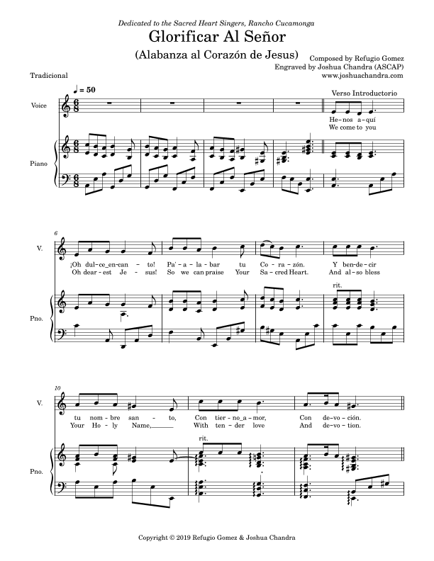 Glorificar Al Señor (Alabanza al Corazón de Jesus)