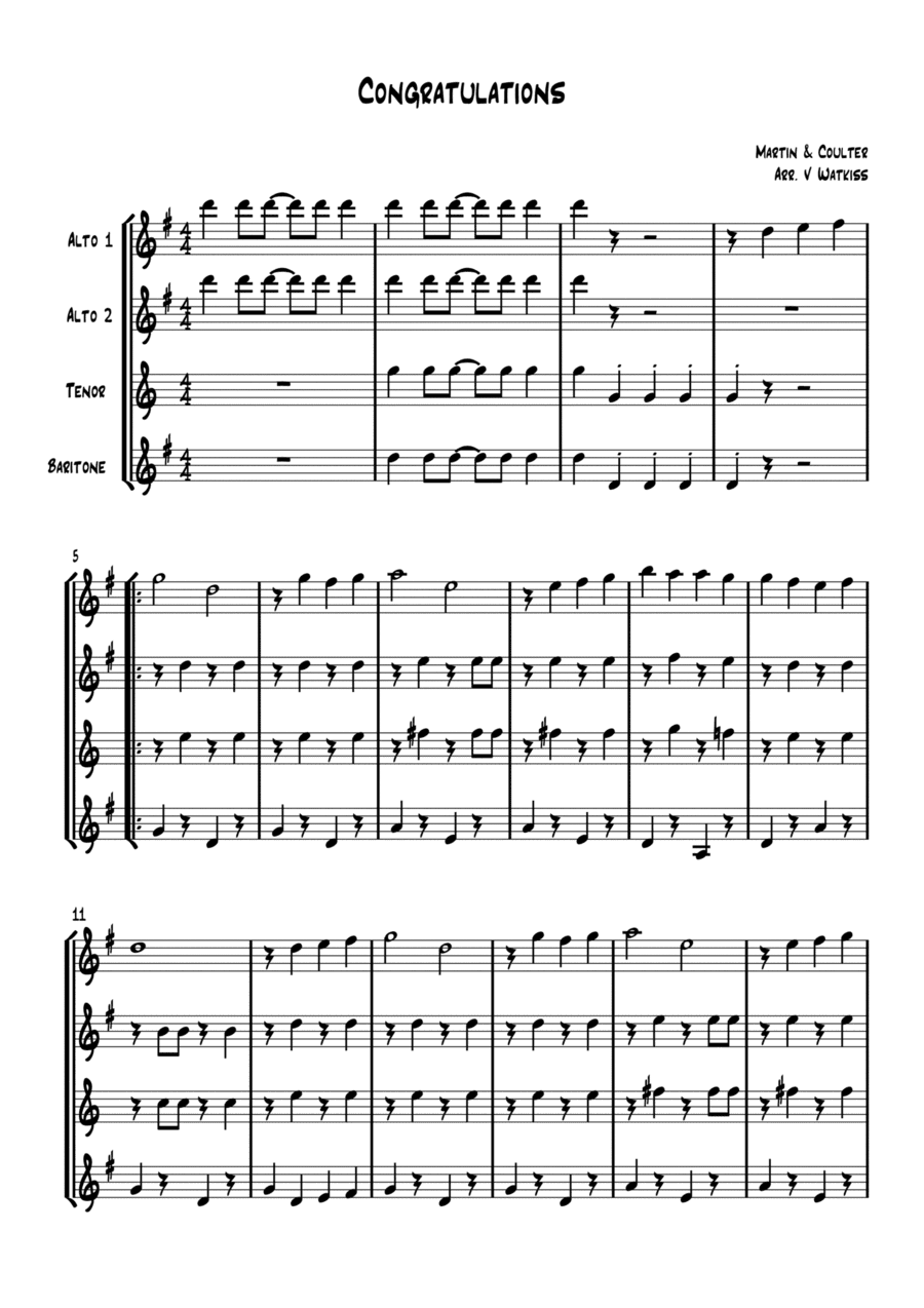 Congratulations (arr. Verena Watkiss)